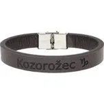 Pánský kožený náramek hnědý se znamením Kozorožec