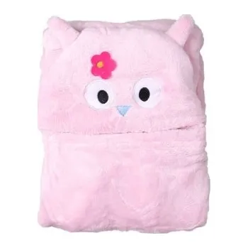 Dětská deka Dětská deka Happy Baby růžová – sova s kytičkou