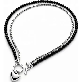 Náhrdelník Dámský náhrdelník srdce křemen ocel ocel 316L Valentýn