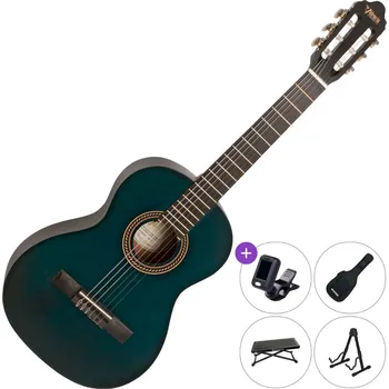 Klasická kytara Valencia VC203 SET Transparent Blue 3/4 klasická kytara pro dítě