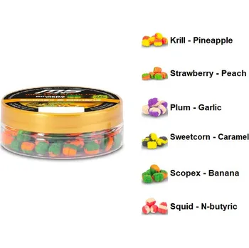 Boilies Nástraha MS Range Wafters Rings Shape Bi-Colormix 7x8mm 20g - Plum - Garlic