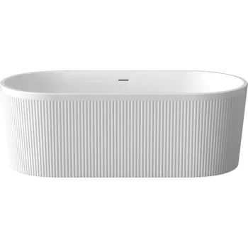 Vana INVENA - Vana volně stojící rýhovaná 170 cm glamour trend sifon bílý; AN-01-120-M