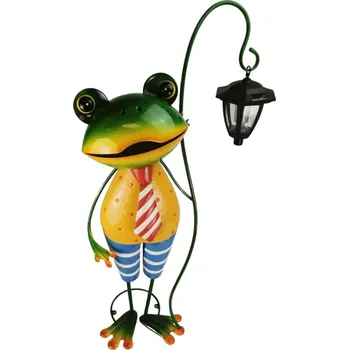 Zahradní dekorace Kovová žába s lucernou 90,5 cm