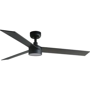 RUDDER L LED stropní ventilátor, černá/ořech - FARO