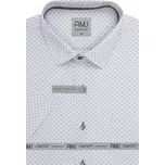 Košile AMJ Slim fit s krátkým rukávem - šedá se vzorem VKSBR1444 velikost: 40, délka rukávu: krátký rukáv