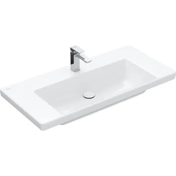 Umyvadlo Villeroy & Boch Subway 3.0 umyvadlo 100x47 cm, otvor pro baterii, bez přepadu, CeramicPlus, bílá Alpin (4A70A2R1)