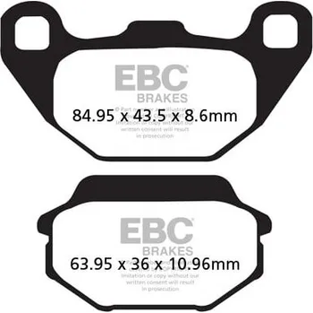 Brzdová destička Brzdové destičky EBC SFAC305 KYMCO Super 9 50 LC 2000-2009
