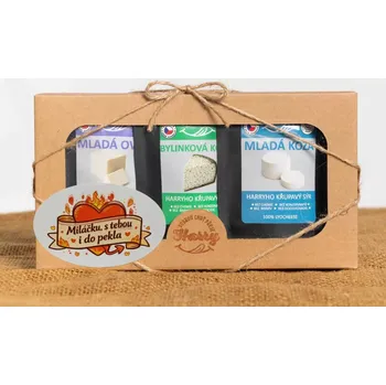 Dárková krabička Křupavý sýr Dárková sada 3 druhů lyo sýrů nejen od kozičky Miláčku s Tebou i do pekla Srdce (Křupavý sýr Dárková sada 3 druhů lyo sýrů nejen od kozičky Miláčku s Tebou i do pekla Srdce)