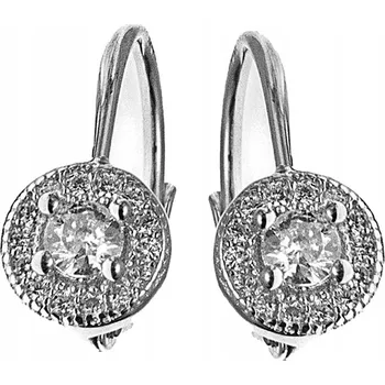 Náušnice Stříbrné náušnice 925 jemné kroužky s bílými zirkony