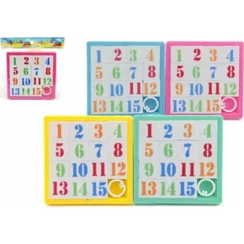 Hlavolam Stolní hra Teddies Přesouvačka hlavolam čísla plast 8x8cm