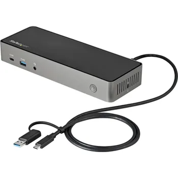 StarTech.com USB-C & USB-A Dock, Hybrid Universal Triple Monitor Laptop Docking Station w/ DisplayPort & HDMI 4K 60Hz, 85W Power Delivery, 6x USB Hub, Ethernet, Audio, USB 3.1 Gen 2 10Gbps - Multi-Monitor Dock (DK31C3HDPDUE) - dokovací stanice - USB-C - 3