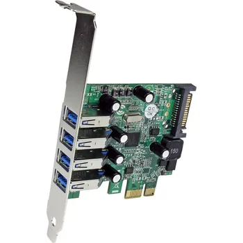 USB hub StarTech.com 4-Port PCI Express SuperSpeed USB 3.0 Controller Card with UASP - USB 3.0 Expansion Card with SATA Power (PEXUSB3S4V) - USB adaptér - PCIe - USB 3.0 x 4