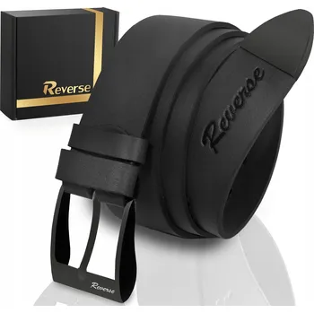 Opasek Široký kožený pánský pásek k džínám REVERSE PRAVÁ LÍCOVÁ KŮŽE 115