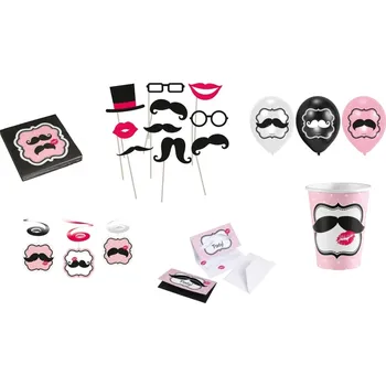 Karnevalový doplněk Párty set kníry (61ks)