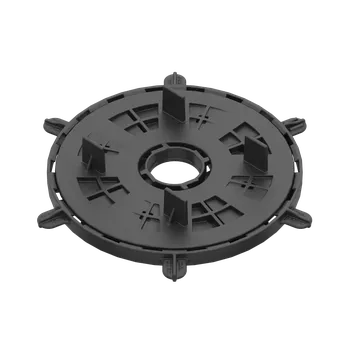 Rektifikační terč pod terasová prkna H 10-16 mm (Výškově stavitelný terč pod dřevěné nebo WPC terasy s výškou od 10 mm do 16 mm | základna Ø 150 mm | mezera na hranoly 60 mm | nosnost 1100 Kg/Ks)