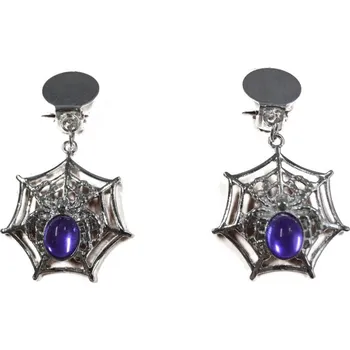 Náušnice pavouk fialový