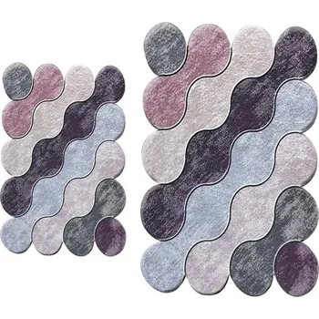 Koupelnová předložka Koupelnová předložka - VLNY, fialová, protiskluz, 2ks/ba - II. jakost, POUZE OSOBNÍ ODBĚR + vyzvednutí ZDARMA