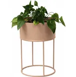 Kruhový kovový květináč Bella terakota RAL 3012