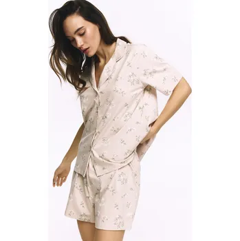 Reserved - Dvoudílná bavlněná pyžamová souprava - béžová - 115HQ-08X - 115HQ-08X-L