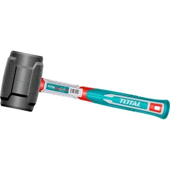 Ruční nářadí Total THRUH6808 - Palička pryžová 220g, pr. ?mm, sklolaminátová násada ? mm, černá guma