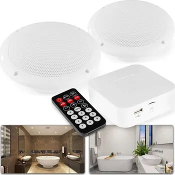 Hi-Fi komponenty Power Dynamics BT20 Zesilovač s Bluetooth a stropními koupelnovými reproduktory - 80W