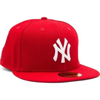 Kšiltovka Kšiltovka New Era - MLB Basic 59FIFTY - NY Yankees - Scarlet / White velikosti fitted caps 7 7/8 (62.5 cm)