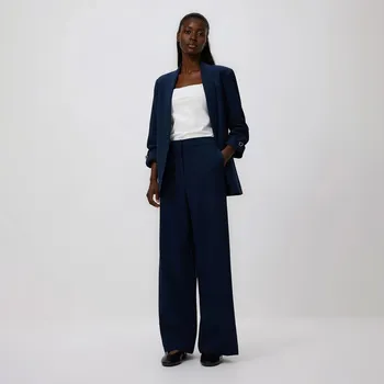 Dámské kalhoty Reserved - Kalhoty se širokými nohavicemi - tmavomodrá - 182IS-59X - 182IS-59X-XS