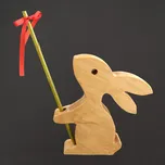 AMADEA Dřevěná dekorace zajíc, masivní dřevo, 15 cm, český výrobek