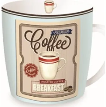 Easy Life, Itálie Easy Life - Porcelánový hrnek v plechové dóze HAPPY LIFE Coffe Breakfast - 350 ml