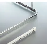 Spirella rohová tyč na sprchový závěs SURPRISE, bílá, hliník, 170 x 75 cm