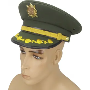 Klobouk ARMÁDNÍ ORIGINÁL AČR Brigadýrka s odznakem a ratolestí generál AČR zelená vz.97 originál Velikost: 55