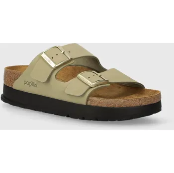Dámská obuv Nubukové pantofle Birkenstock Arizona Platform Flex Birkenstock x Papillio 1026971 zelená 81X, EUR 40