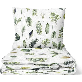 Povlečení DARRÉ Krepové povlečení Exotické listy Velikost: 140 x 220 + 70 x 90