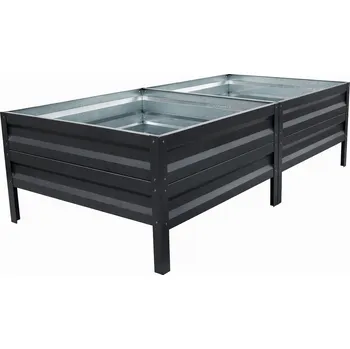 Vyvýšený záhon Vyvýšený záhon LEGI 1 × 2 m, pozinkovaný ocelový rám, výška 40 cm, antracit