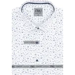 Košile AMJ Comfort fit s krátkým rukávem - bílá s modrým vzorem VKBR1276 velikost: 46