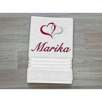 Ručník Ručník se jménem linie bílá 50x100 Srdíčka