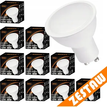 Žárovka Sada 10x GU10 LED žárovek 10W - teplá bílá