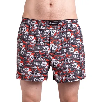 Pánské spodní prádlo Meatfly pánské boxerky Agostino Double Pack Graveyard | Černá | Velikost S