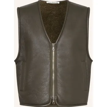 Cole Buxton Pánská Kožená Vesta, khaki, 50