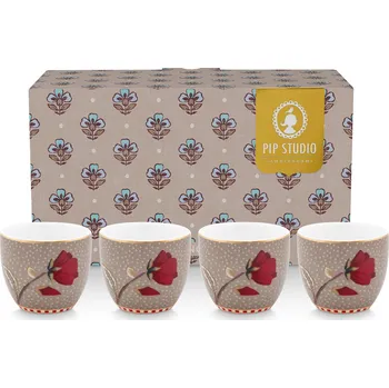 PIP Studio Kalíšek na vejce Blooming Tales Fantasy khaki sada 4ks 51.011.047