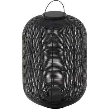Venkovní osvětlení Černá zahradní LED lampa z umělého ratanu Kave Home Saranella 55 cm