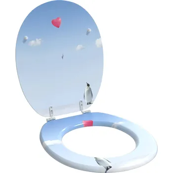 WC sedátko Toaletní sedátko s tlumeným zavíráním Modrá 44 x 38 cm