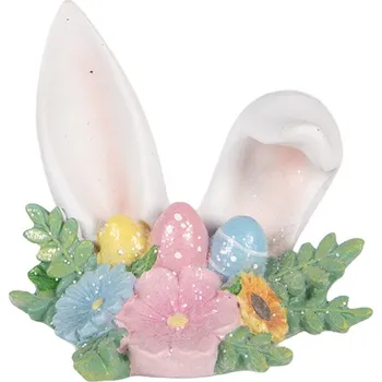 Velikonoční dekorace Velikonoční dekorace králičí uši s květy a vajíčky - 12*9*11 cm