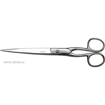 Kancelářské nůžky Celokovové nůžky Mikov 23 cm typ 1484 (Kvalitní celokovové nůžky se speciálně upravenými řeznými plochami pro snadný a precizní střih. Vyrobeny z nerezové oceli. Obě čepele jsou tvarované do špičky a spojené kovovým šroubem.)