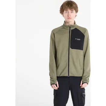 Pánské oblečení Mikina Columbia Triple Canyon™ II Functional Grid Fleece Jacket Stone Green Heather/ Black S
