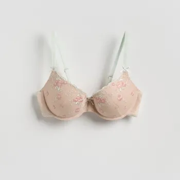 Podprsenka Reserved - Podprsenka push up s vyšíváním - béžová - 736HP-80X - 736HP-80X-80C