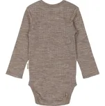 MIKK-LINE Dětské merino body s dlouhým rukávem hnědé Melange Denver– Velikost: 74 Modrá 74