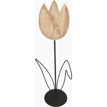 Dřevěný tulipán na stojánku 49 × 14,5 × 12,5 cm