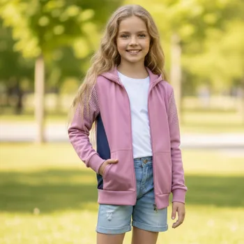 Dívčí oblečení DÍVČÍ MIKINA fialová Kugo SM3661