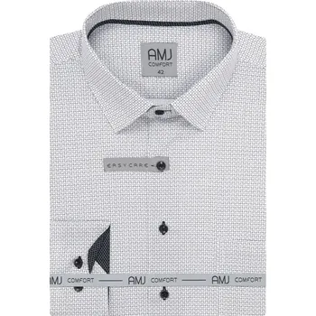 Pánská košile Pánská košile AMJ Slim fit bílá s černám vzorem velikost: 41, délka rukávu: dlouhý rukáv